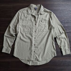Patagonia Cotton Lightweight A/C Button Down Shirt Olive Green Medium
